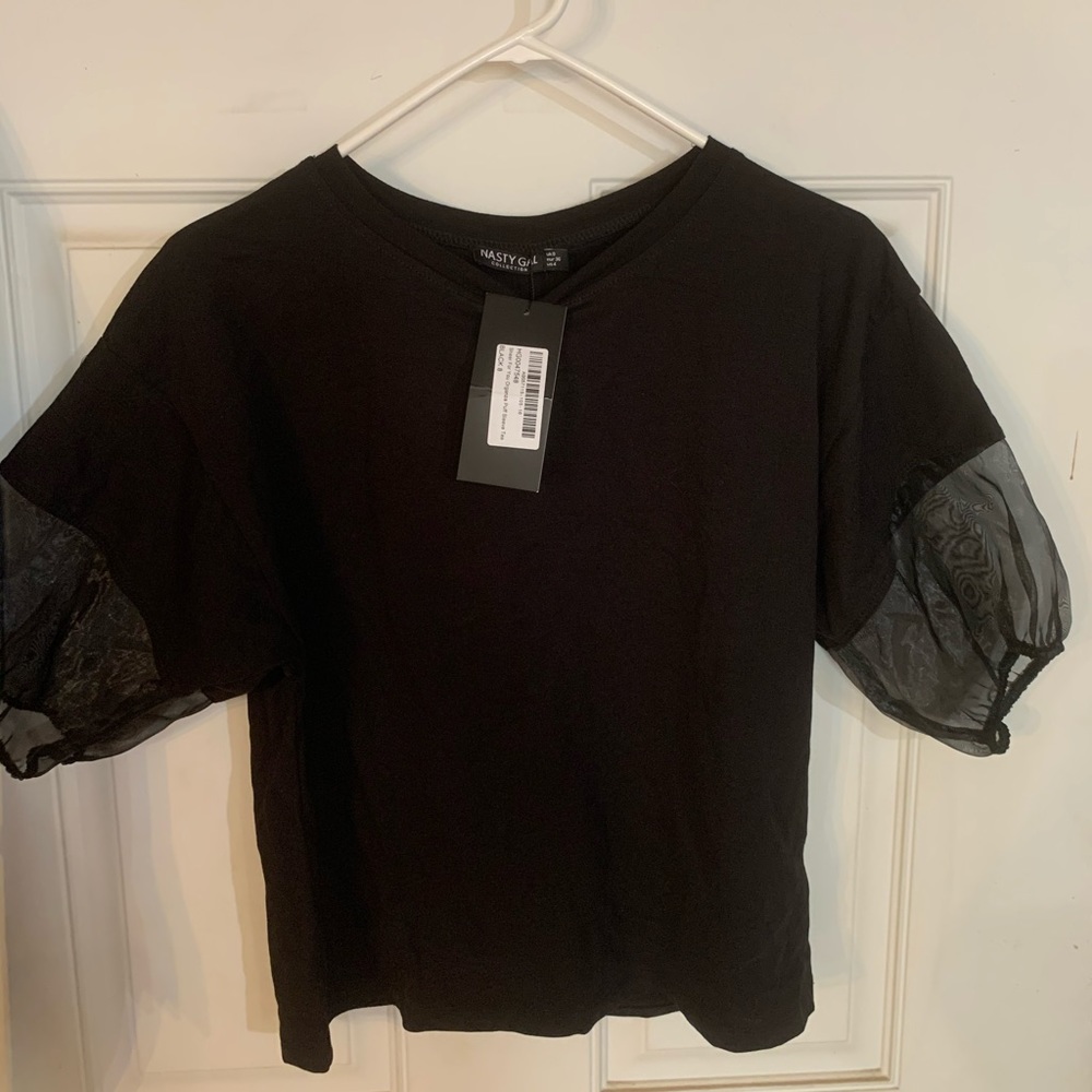 Organza Puff Sleeve Tee
